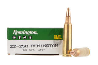 Remington UMC 50gr .22-250 jacketed hollow point hunting ammo, 20-rounds per box